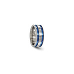 Titanium Grooved Blue Anodized Band (Size 7)