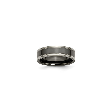 Titanium Two-Tone Polished Band (Size 7)