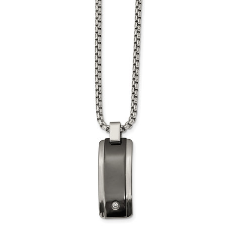 .10ctw Diamond + Titanium Pendant Necklace