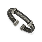 Titanium Memory Cable + Brushed Cable Cuff Bracelet