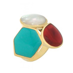 Ippolita 18k Gold Polished Rock Candy Gelato 3-Stone Cluster Ring // Ring Size: 7