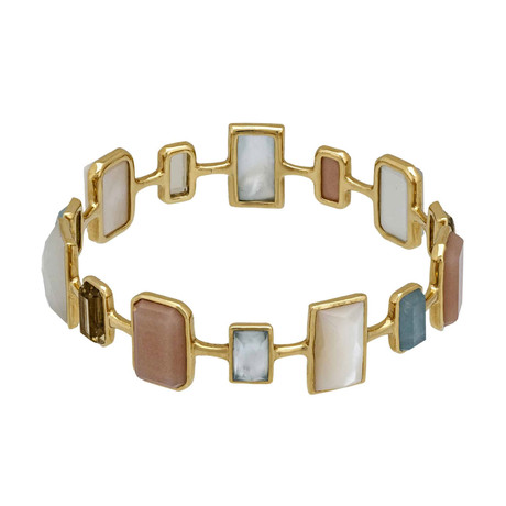 Ippolita Rock Candy 18k Yellow Gold Multi-Colored Stones + Mother of Pearl Bracelet // Store Display