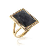 Ippolita Gelato 18k Yellow Gold Diamond + Hematite Ring // Ring Size: 7
