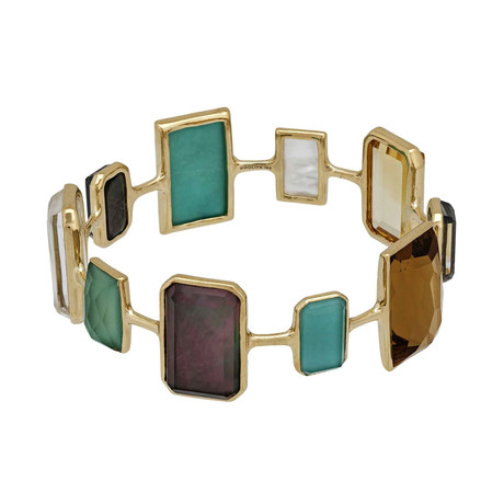 Ippolita Rock Candy 18k Gold Multi-Colored Stones + Mother of Pearl Bracelet // Store Display