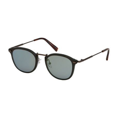 Men's EZ0097 Sunglasses // Matte Light Bronze + Green Mirror
