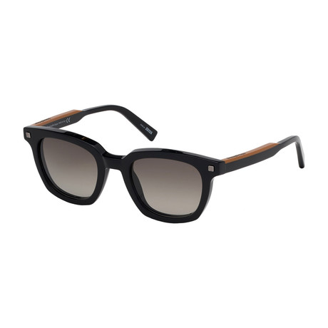 Men's EZ0118 Sunglasses // Shiny Black + Gradient Smoke