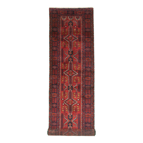 Authentic Turkish Red + Navy Rug // 2'11" x 11'1"