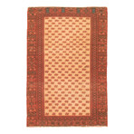 Authentic Turkish Orange Patchwork + Cream Rug // 2'8" x 4'1"