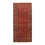 Authentic Turkish Red + Teal Accents Rug // 4'5" x 9'5"