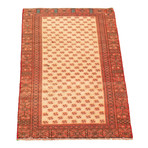 Authentic Turkish Orange Patchwork + Cream Rug // 2'8" x 4'1"