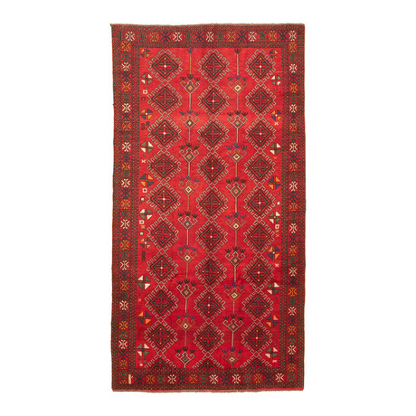 Authentic Turkish Red Diamond Rug // 5'1" x 9'6"