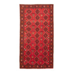 Authentic Turkish Red Diamond Rug // 5'1" x 9'6"