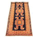 Authentic Turkish Orange + Dark Navy Rug // 4'3" x 11'1"