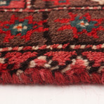 Authentic Turkish Red + Teal Accents Rug // 4'5" x 9'5"