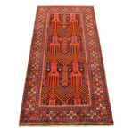 Authentic Turkish Red + Teal Accents Rug // 4'5" x 9'5"