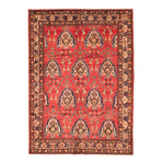 Authentic Turkish Red Print Rug // 6'6" x 9'0"