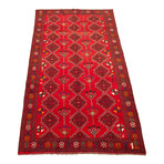 Authentic Turkish Red Diamond Rug // 5'1" x 9'6"