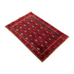 Authentic Turkish Black + Red Rug // 4'8" x 6'11"