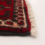 Authentic Turkish Black + Red Rug // 4'8" x 6'11"