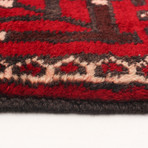 Authentic Turkish Black + Red Rug // 4'8" x 6'11"