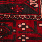 Authentic Turkish Black + Red Rug // 4'8" x 6'11"