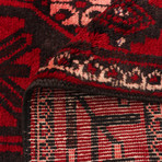 Authentic Turkish Black + Red Rug // 4'8" x 6'11"