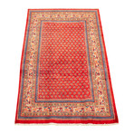 Authentic Turkish Bright Red Rug // 4'1" x 7'0"