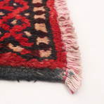 Authentic Turkish Bright Red + Black Accents Rug // 5'1" x 7'4"