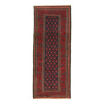 Authentic Turkish Burgundy + Black Accents Rug // 3'3" x 8'4"