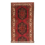 Authentic Turkish Red + Cream Border Rug // 5'1" x 11'6"