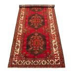 Authentic Turkish Red + Cream Border Rug // 5'1" x 11'6"