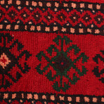 Authentic Turkish Bright Red + Black Accents Rug // 5'1" x 7'4"