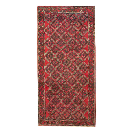 Authentic Turkish Red + Brown Rug // 4'9" x 9'9"