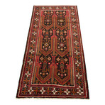 Authentic Turkish Black + Burgundy Rug // 4'6" x 9'11"