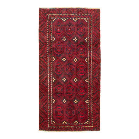 Authentic Turkish Red + Navy Rug // 4'9" x 9'6"