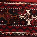 Authentic Turkish Black + Burgundy Rug // 4'6" x 9'11"