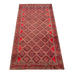 Authentic Turkish Red + Brown Rug // 4'9" x 9'9"