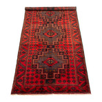 Authentic Turkish Red + Black Rug // 4'10" x 10'4"