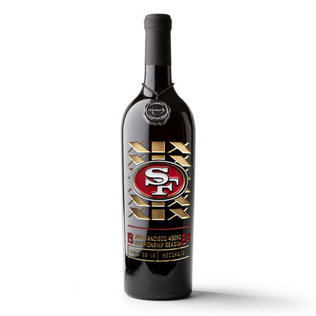 49ers 1984 Championship Season Etched Wine