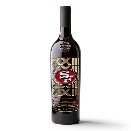 49ers 1988 Championship Season Etched Wine