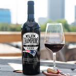 Patriots XLIX Champions Etched Wine