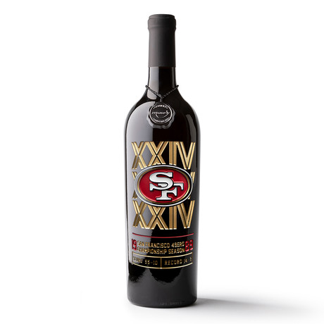 49ers 1989 Championship Season Etched Wine