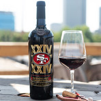 49ers 1989 Championship Season Etched Wine