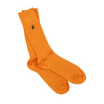 Luxury Super Soft Bamboo Socks // Pack of 3 // Orange + Blue