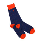 Luxury Super Soft Bamboo Socks // Pack of 3 // Orange + Blue