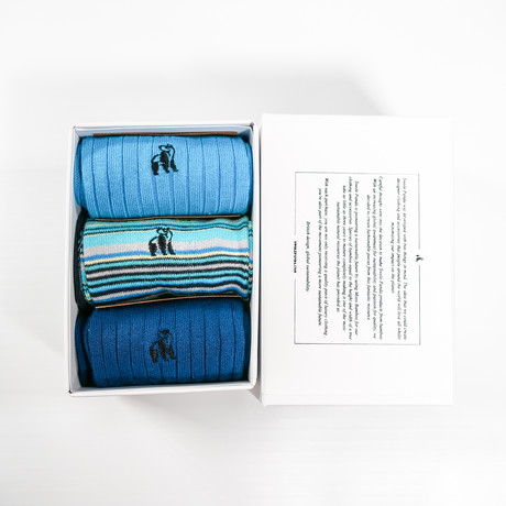 Luxury Super Soft Bamboo Socks // Pack of 3 // Blue