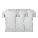 Semi-Fitted Crew Neck T-Shirt // White // Pack of 3 (L)