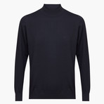 Woolen Light Mock Neck Sweater // Black (M)