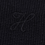 Woolen Polo Sweater // Black (4XL)