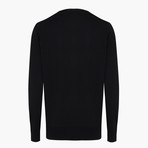 Cotton V-Neck Sweater // Black (L)